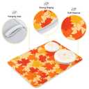 Autumn Maple Leaves Thanksgiving Dish Drying Mat for Kitchen Counter Absorbent Microfiber Drying Pad, Medium 16x18 in