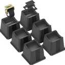 ZTON Bed Furniture Risers Elevation in Height 3" Heavy Duty Risers for Both Posts and Wheels of Furniture Sofa Bed Couch Chair Table, Support up to 3000 lbs. (6 Pack, Black)