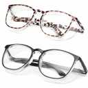 Alsenor Safety Glasses Anti Fog Goggles Protective Eyewear Blue Light Blocking Anti Dust UV Protection Glasses For Men Women (2 Pack(new-leopard+black))