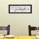 Comurdyo Love Theme Always Kiss Me Goodnight Sign 16"6" Romantic Couple Small Wood Frame for Framed Modern Farmhouse Master Bedroom Above bed Plaque Horizontal Wall Art Decor (Black)