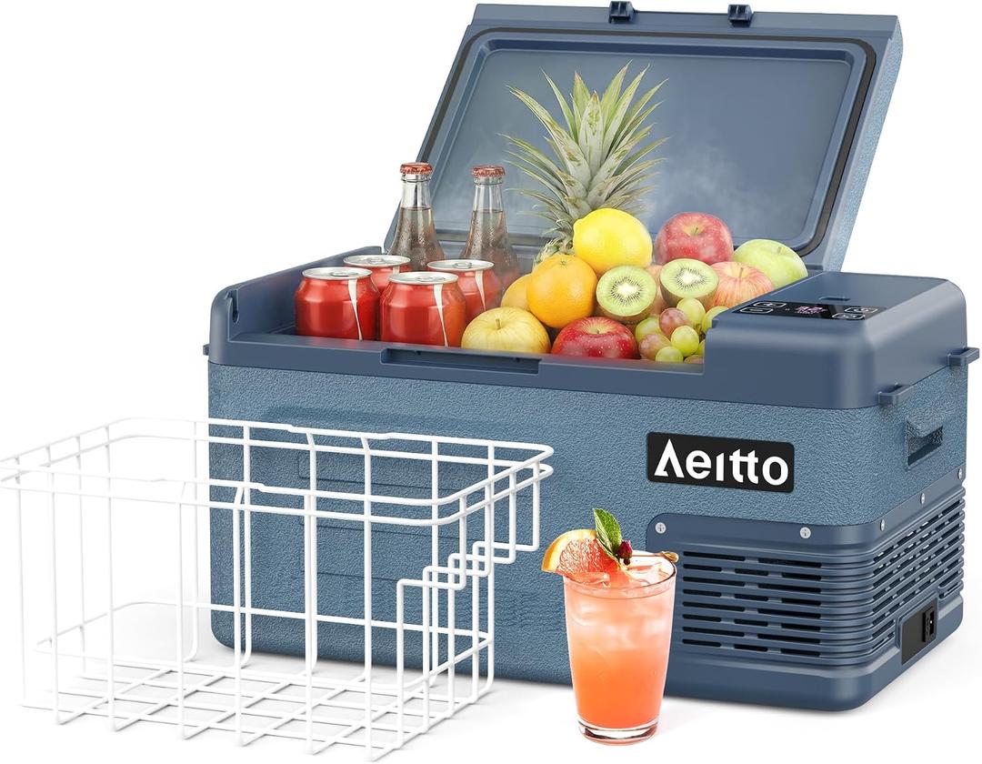 Aeitto 12 Volt Car Refrigerator 20Quart Car Fridge Freezer Electric Cooler Portable Cooler 12V Fridge RV Refrigerator -4-68 Temp Control 12/24V DC & 100-240V AC for Travel, Camping, RV, Road