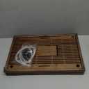 RORA Bamboo Tea Tray Chinese Gongfu Tea Serving Tray with Drawer Type Water Storage Drainage Kungfu Tea Set Table (Brown)