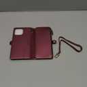 Defencase Compatible with iPhone 13 Pro Max Case Wallet with RFID Blocking Card Holder for Women Men, PU Leather Magnetic Snap Flip Zipper Strap Wallet Phone Case Fit for iPhone 13 Pro Max, Wine Red