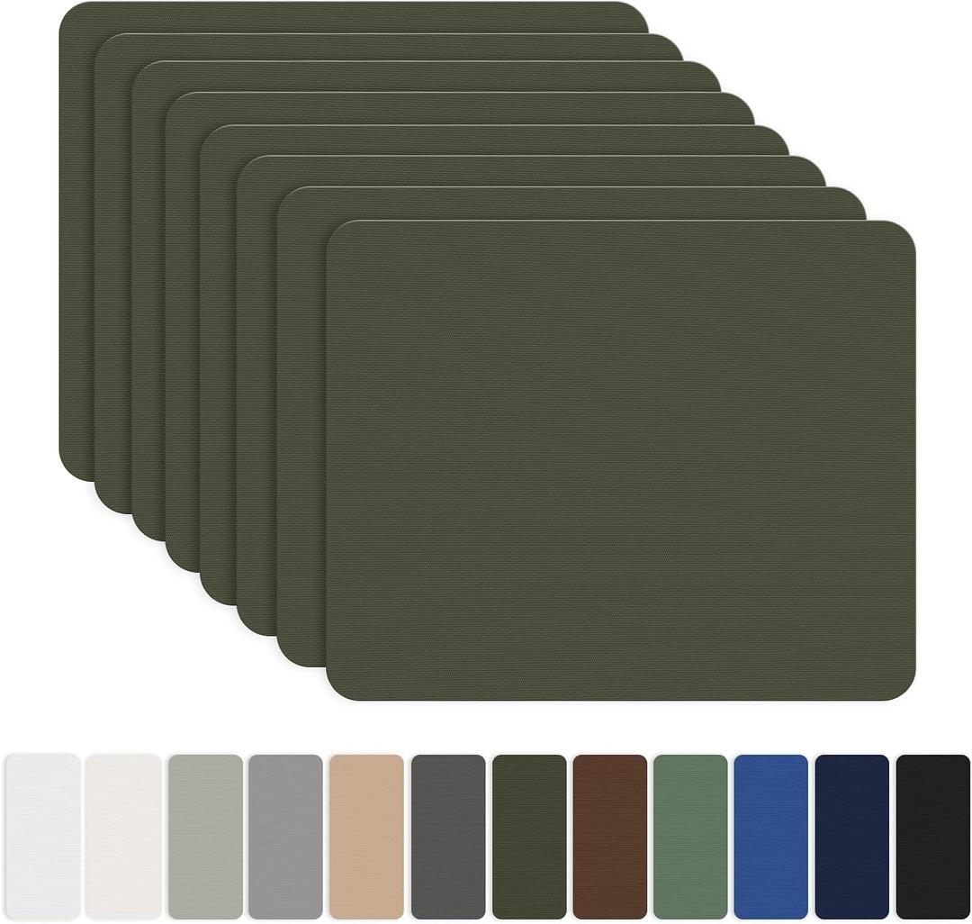 OAZ 8 Pieces 7.87 x 5.9 inch Nylon Repair Patches Nylon Fabric Patch Self-Adhesive Fabric Repair Tape Waterproof Lightweight Outdoor Gear Patch Kit for Down Jacket Clothing Tent Bag (Army Green)