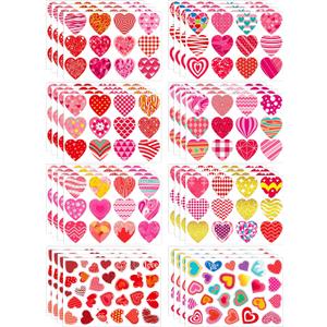 496 PCS Valentines Stickers, Cute Heart Stickers, Valentines Day Sticker for Kids, Class Gifts for Kids Classroom School, Crafts Party Favors Decoration