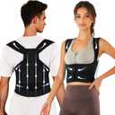 Posture Corrector for Women - Back Brace, Adjustable & Breathable - Upper Back Pain Relief, Shoulder Straightener - Improves Posture, Corrects Hunchback - Ideal for Office, Daily Wear & Exercise - Medium (black)