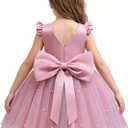 TTYAOVO Flower Girl Dress Bowknot Pageant Wedding Party Gown (6 Years, Pink)
