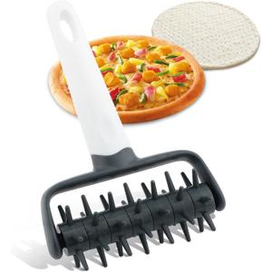 Pizza Dough Docker,Pastry Roller with Spikes Docker Dough Bubble killer Pie Docker Roller for Home Kitchen Pizza Making Accessories(Dark grey)