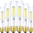 6 Pack T10 Tube Light Bulbs,LED Edison Bulbs Daylight 4000K,E26 Base,4W Vintage Bulb 40 Watt Equivalent,Dimmable for Desk Lamp,Curio Cabinet,Islands,Chandeliers,Pendant Lights