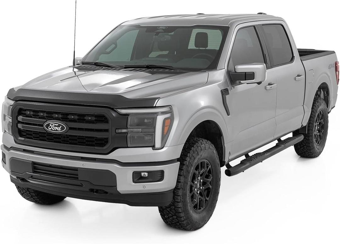 Rough Country Hood Protector for Ford F-150 (2021-2026) – High-Density Thermoplastic, No-Drill 3M Install, Flat Black