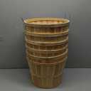 Marsui 6 Pcs Jumbo Half Bushel Baskets - Large Round Wooden Apple Basket With Handles 14 x 9.5 in - Handcrafted Produce for Farmers Market, Fall Harvest, Fruit, Personal or Commercial Use