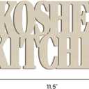 Wooden Kosher Kitchen Wall Sign Decor, Natural Wood, 11.6x6 Inch, 2 Pack