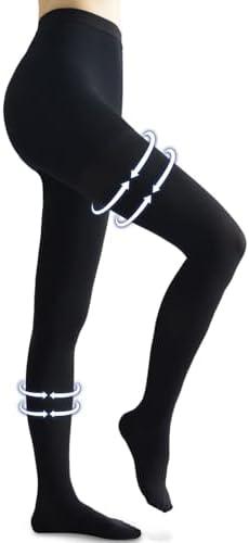 Beister Medical Compression Pantyhose for Women & Men, Opaque Closed Toe 20-30mmHg Graduated Support Tight, Waist High Compression Circulation Leggings for Varicose Veins, Edema, Flight, DVT, XL 