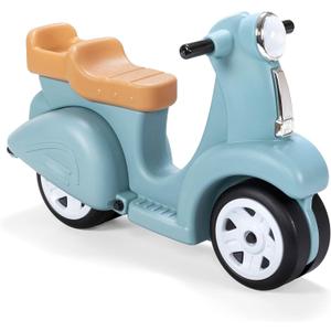 Step2 Ride Along Scooter Kids Push Car, Foot Powered Ride On Toy, Practice Balance with 4 Wheels, Made of Durable Plastic, Max Weight 40 lbs., For Toddlers 1.5-4 Years Old, Aqua (Child)