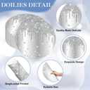 Dispowreath 120 Pieces Silver Paper Placemats 13 Inch Glitter Diamonds Round Disposable Table Mats Decorative Paper Mats for Dining Wedding Birthday Silver Glitter Banquet Party, Large
