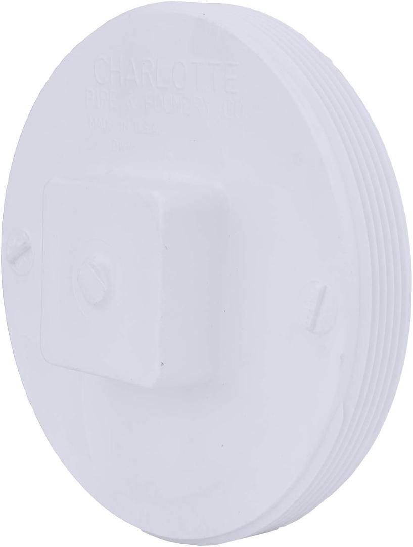 CHARLOTTE PIPE 6 DWV CLEANOUT PLUG DWV (DRAIN, WASTE AND VENT) (1 Unit Piece) (6 Inch ( EACH qty: 1 ), White)