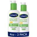 Cetaphil Daily Facial Moisturizer SPF 15, 4 Fl Oz, Gentle Facial Moisturizer for Dry to Normal Skin Types, No Added Fragrance, Pack of 2