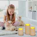 Flameless Candles 4" 5" 6" Set of 24 Ivory Outdoor Indoor Pillars 3" Diameter Battery Operated Flickering Candles Include 10-Key Remote Timer Function 400+ Hours Requires 2 AA Batteries (24 Pack)