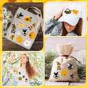 Hotop 48 Pcs Bee Iron on Patches Honeybee Patch Backpacking Sew on Embroidered for Jeans Jackets Clothes Backpack Cap DIY Crafts Sew Making