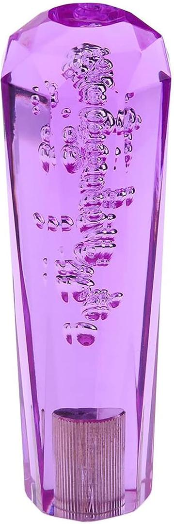 Gear Shift Knob Crystal Diamond Automatic Gear Shift Knob Car Luminous Modified Bollard Head Fit for Most Automatic Manual Vehicles (Purple, 150 mm/5.9 inch)