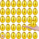 36Pcs Gold Easter Eggs, 2.3" Metallic Plastic Empty Eggs Fillable for Easter Hunt Supplies, Basket Stuffers, Toys Filling Treats, Party Favor