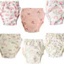 Baby Training Underpants,Soft Cotton Absorbent Potty Training Underwear For Baby Boys And Girls 6 Pack (1T)