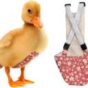 Duck Diapers for Pet Ducks and Ducklings - Disposable Lining add-on, Reusable, Adjustable, Size That FITS, XS Small by Uni Infinity (Pink Floral, Duck Small)