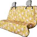 Back Seat Cover for Car Trucks Van SUV,Waterproof Rear Bench Towel Seat Covers for Dogs and Kids,Automotive Backseat Protector (Chamomile and Yellow)