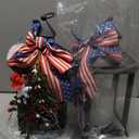 Patriotic Lanterns Decorative Indoor, 2 Pack Black Lantern with Timer Flameless Candle, 14" Battery Waterproof Outdoor Hanging 4th of July Lanterns for Porch, Patio, Patriotic Decorations