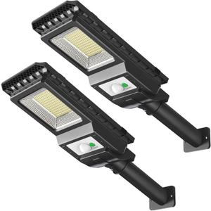 Engrepo Solar Lights Outdoor, 1000LM 156 LEDs Solar Powered Motion Sensor Light, Security Waterproof Solar Flood Light for Yard, Fence, Garden, Patio, Front Door, Shed, Deck, Path 2 Pack
