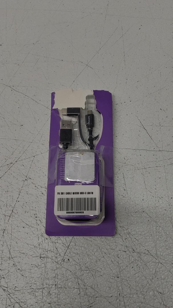 Philips 3 in 1 cable Micro USB C lightning braided cord