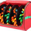Christmas Light Storage Bag with Reels- Holds up to 750ft of Mini Lights. 600D Zipper Bag & Container for Holiday Xmas Lights. A Classic Storage Solution! (1, RED)