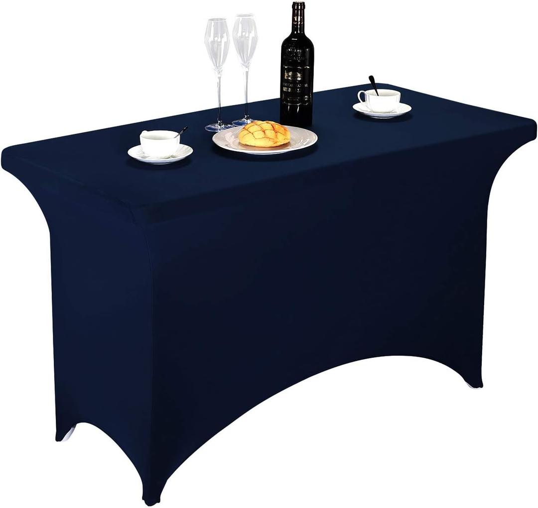 LZY Spandex Fitted Stretch Table Cover for 4ft or 6ft or 8ft Folding Table, Rectangular Cocktail Tablecloth, Perfect for Party or Banquet, 48" x 30" (Rectangular)