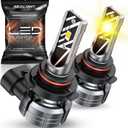 SEALIGHT F1A H10 9145 LED Fog Light Bulbs Yellow, 10000LM H10/9045/9040/9140/9145 Fog Light Bulbs, 600% Super Brightness, 3000K Yellow Light, Non-polarity, Pack of 2