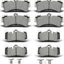 D978 D1014 8pcs Ceramic Front Rear Brake Pads With Clips Fit For 2007-2015 For Audi Q7,2004-2010 For Volkswagen Touareg,2003-2006 2008-2010 For Porsche Cayenne