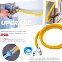 Puxyblue [2026 NEW] 48" Flexible Gas Line Kit for Dryer Stove Range Water Heater - 1/2" OD(3/8" ID) Flexible Stainless Steel Gas Dryer Kit Come with 1/2" MIP x 1/2" FIP Additional Raw Belt