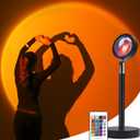 Merkury Innovations Multicolor RGB Sunset Lamp with Remote, 16 LED Colors, Power Adapter