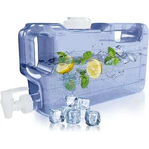 Refrigerator Water Dispenser 1.1 Gallon Leak-Proof Slim Fridge Water Container with Spigot BPA-Free Refillable Water Jug (Dark Blue)