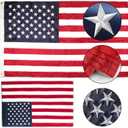 Ameri-ca Flag Heavy-Duty US Flag for Outside, with Embroidered Stars Reinforced Nylon USA Flag for Indoor Outdoor Decor