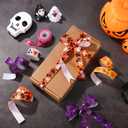 5 Rolls Halloween Grosgrain Wired Ribbon, Length 5 Yard Width 7/8 Inch Halloween Themed Colorful Ribbon Set for Crafts Gift Wrapping Home Pumpkin Ghost Party Decorations Supplies (Horror Theme)