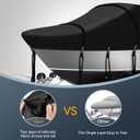 Bass Boat Cover 16-18.5ft, 1400D Trailerable Boat Covers with Straps, Solution-Dyed Waterproof Boat Cover Marine Grade Polyester Canvas Fits V-Hull, Tri-Hull, Ski, Fishing, Runabout 16' 17' 18.5' Foot