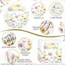 400 Pcs Happy Retirement Party Supplies Wildflower Themed Retirement Disposable Paper Plates Napkins and Cups for The Aged Women Say Goodbye Decorations