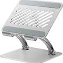 tounee Tablet Holder Stand, Dual Rod Adjustable Aluminum Desktop Stand, Compatible with 4.7-16.9" iPads, Surface Tablets, Portable Monitors, Kindle & More (Silver)