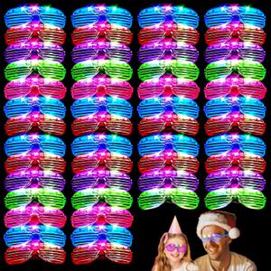 40 Pack Led Glasses,Light Up Glasses,Glow Glasses Glow In The Dark Party Supplies Suitable For Kids/Adults, Rave neon Flashing Party For Birthday Mardi Gras New Year's Eve Decoration