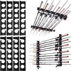 Ghosthorn Fishing Pole Rod Racks Wall or Ceiling Mounted Fishing Pole Rod Holders for Garage Storage Organizer Fishing Gear Equipment for Men Women