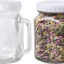 Glass 74 Ounce Mason Jars Wide Mouth Mason Jar Large Square Food Container with Lid for Overnight Oats and Food Storage (2 Pack)