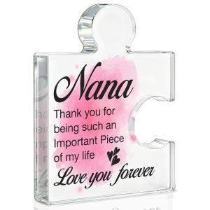 Gifts for Nana Grandma Birthday Christmas Mothers Day, Nana Gifts Acrylic Puzzle Plaque Decorative Gift Idea from Grandkids Granddaughter Grandson