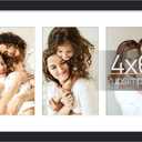 upsimples 8x14 Collage Picture Frame, Display Pictures 3 4x6 with Mat or 8x14 Without Mat, Wall Hanging 3 4x6 Picture Frame Collage Wall Decor, Black, 1 Pack