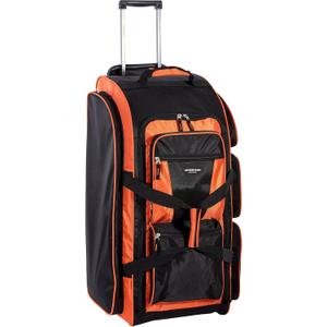 Travelers Club Xpedition 30 Inch Multi-Pocket Upright Rolling Duffel Bag (Bright Orange)