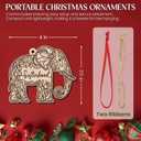 GEEMBI Christmas Birthday Gifts for Women Friendship - Wooden Christmas Ornaments 2025 with Card - Thank You Elephant Gifts for Women Best Friends Bestie Sisters, Elephant Ornaments for Sisterhood